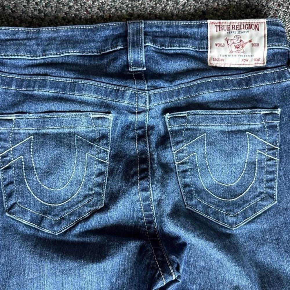 True Religion BECCA Mid Rise Bootcut Jeans Western Casual Dark Wash 28 Festival - Picture 9 of 10